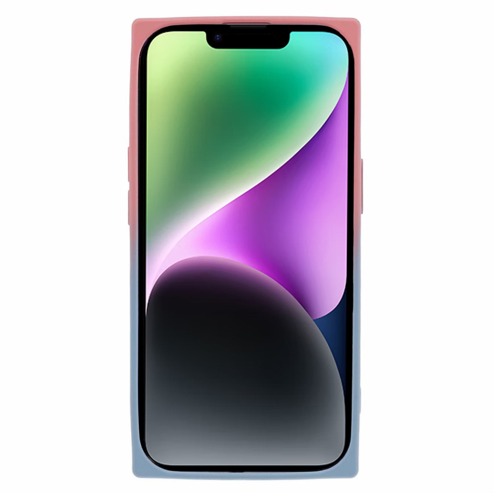 HH Series for iPhone 14 Magnetic Case Rubberized TPU Cover Lens Protector - Pink+Blue HH Series for iPhone 14 Magnetic Case Rubberized TPU Cover Lens Protector - Pink+Blue